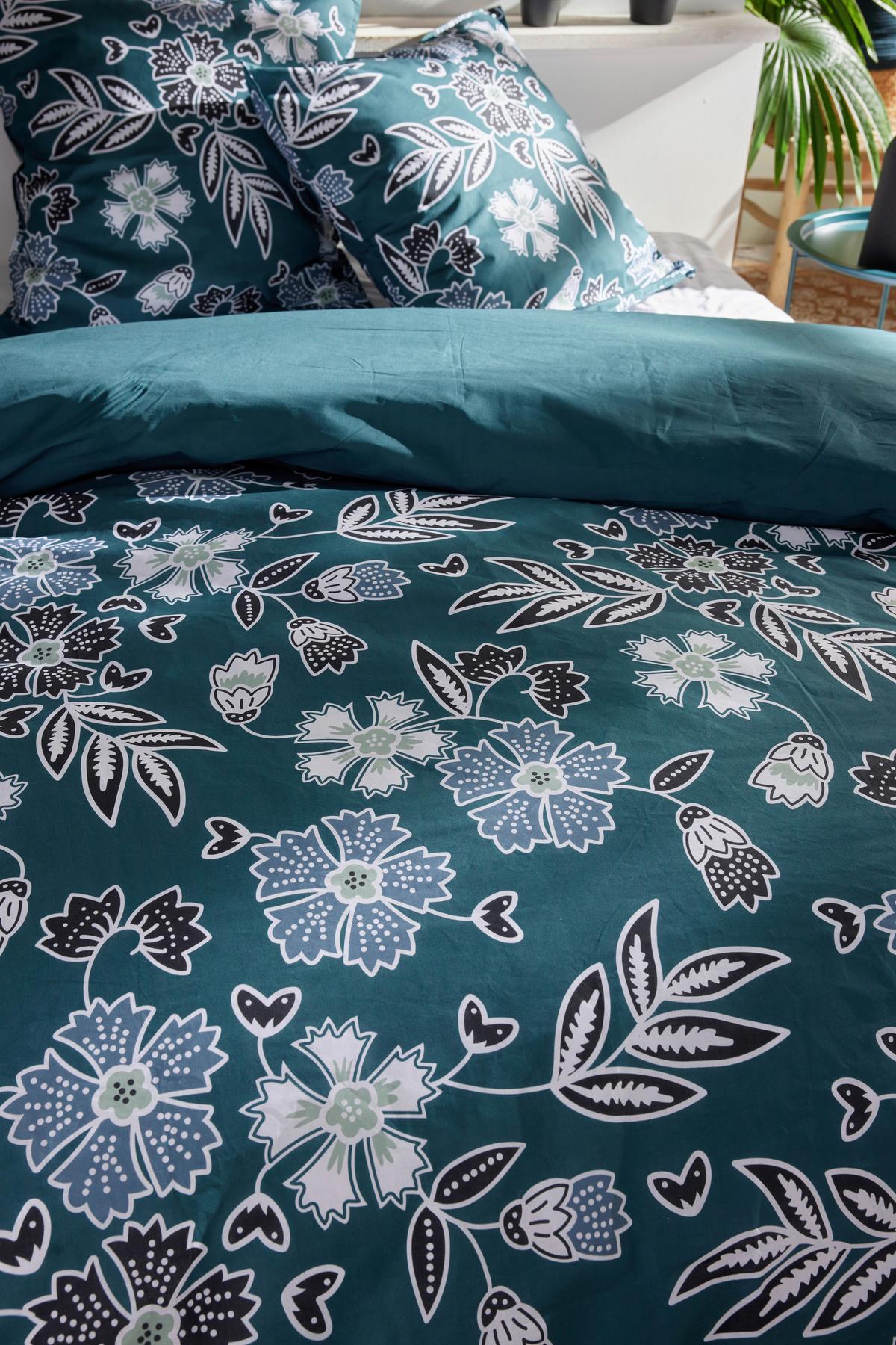 POSTEĽNÁ BIELIZEŇ Sunshine Flower 2, 200/220cm - zelená, Modern, textil (200/220cm)