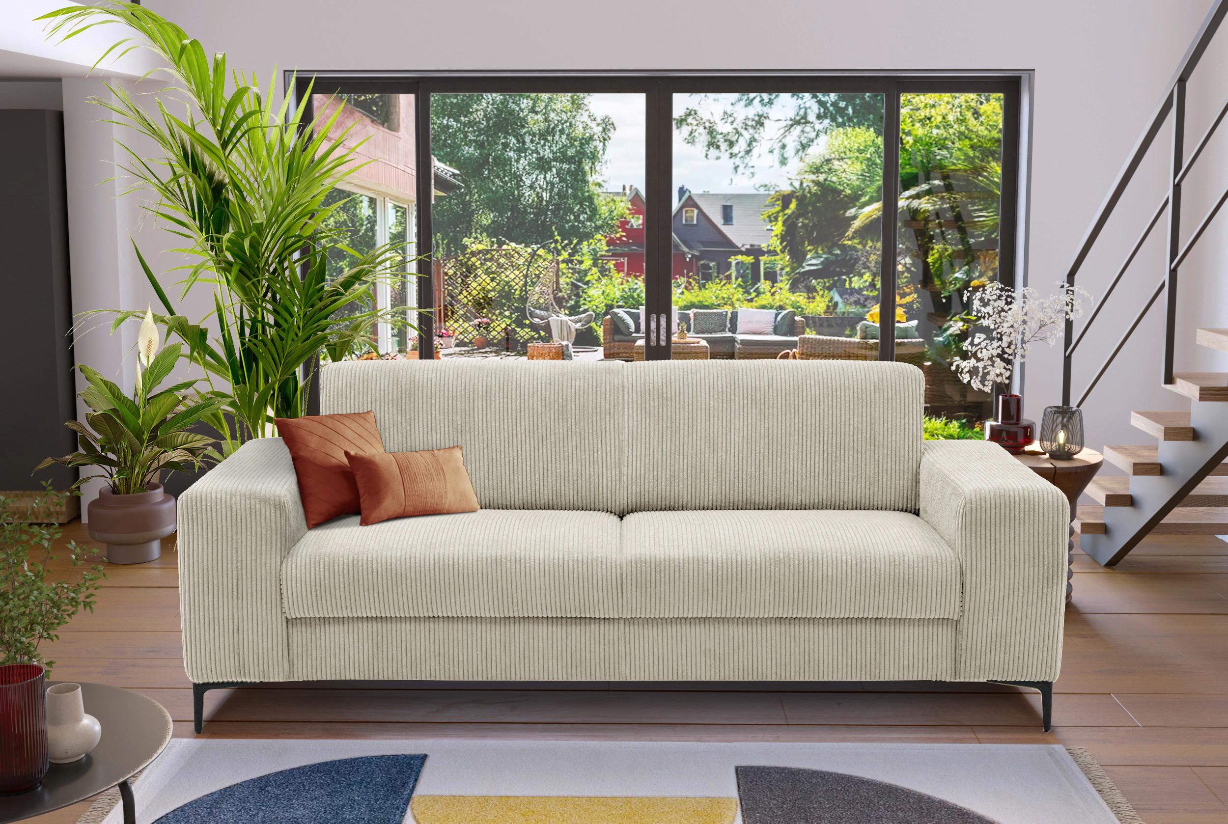 3-sitzer-sofa Gordon - Beige/Schwarz, Basics, Textil (194/75/81cm) - P & B