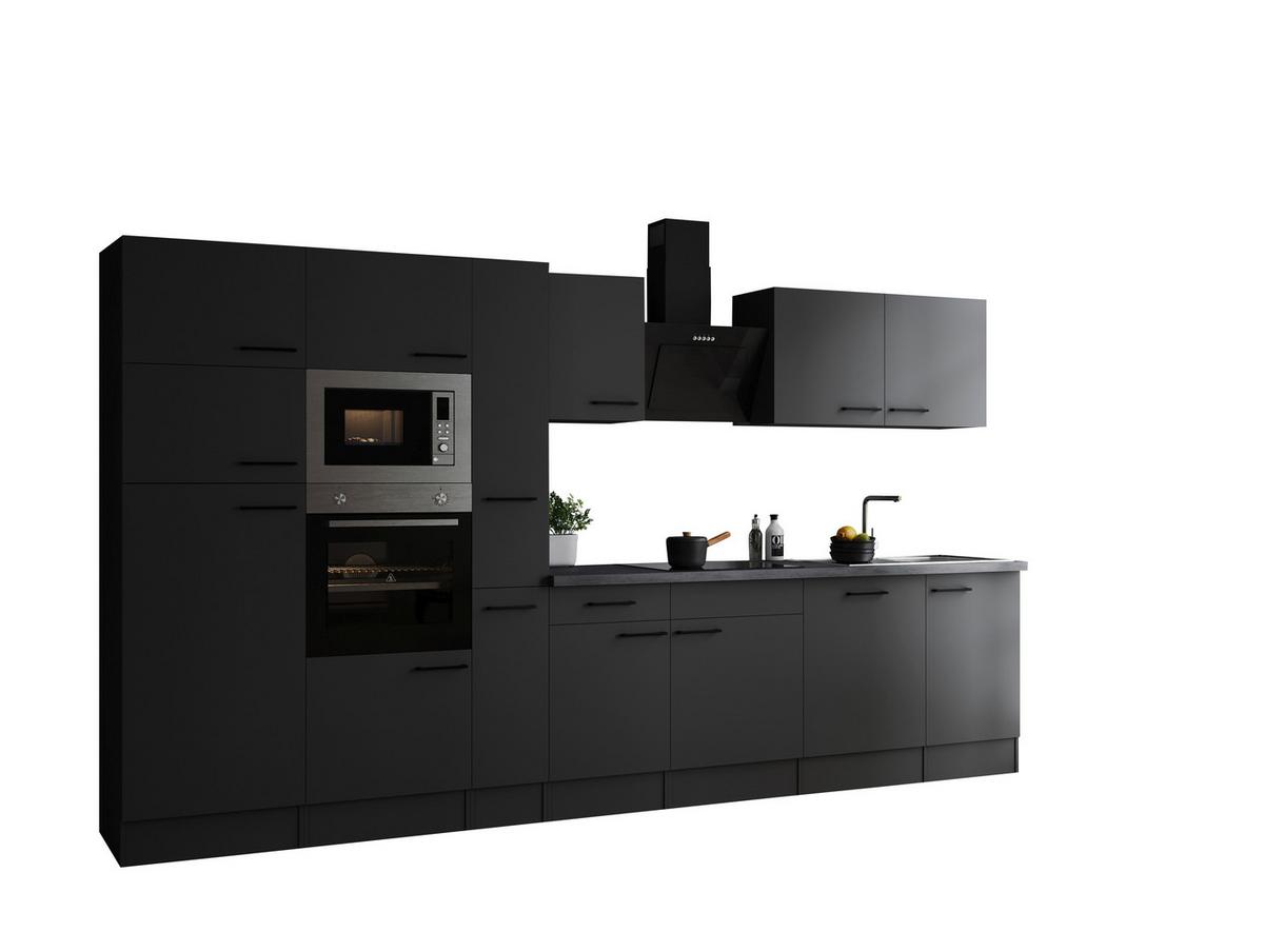 Küchenblock Oliver Dunkelgrau B: 370 Cm - Dunkelgrau/Grau, Design, Holzwerkstoff (370cm) - Respekta