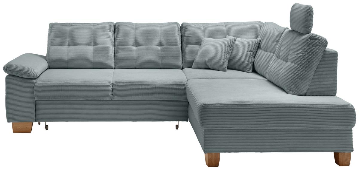 Ecksofa Brizzini Hellblau S: 274x206 Cm - Naturfarben/Hellblau, MODERN, Textil (274/206cm) - Livetastic