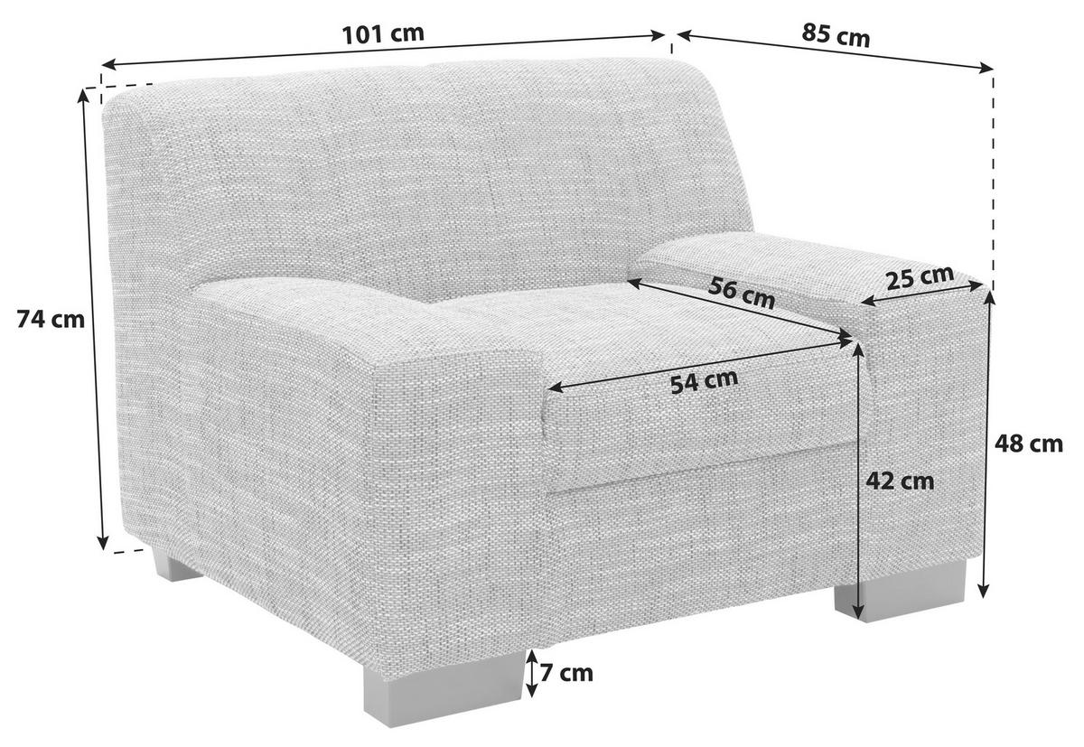 Polstersessel Norma Braun/beige Webstoff - Wengefarben/Beige, Design, Textil (103/69/87cm) - MID.YOU