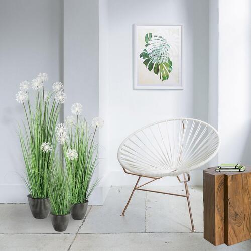 Kunstpflanze H: 78 cm Weiß - Weiß/Grau, MODERN, Kunststoff/Metall (78cm) - P & B