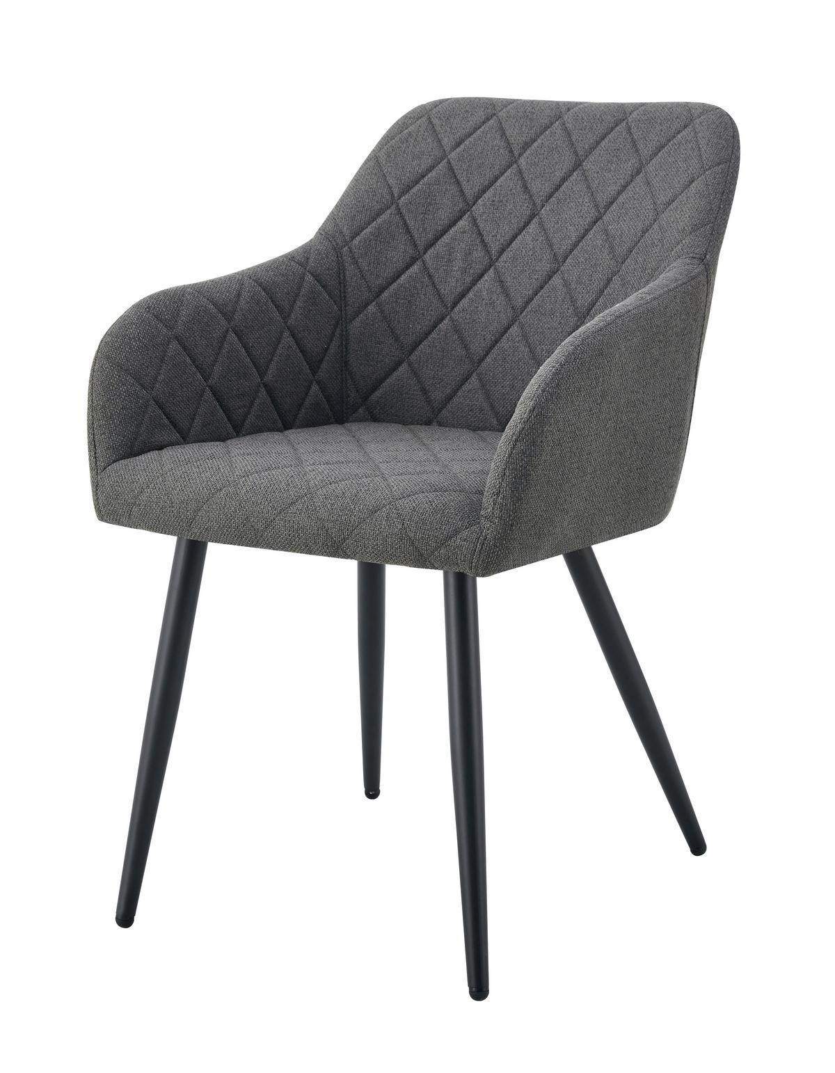 Stuhl-Set Lea Anthrazit 56 cm - Anthrazit/Schwarz, MODERN, Textil/Metall (56/83/60cm) - MID.YOU