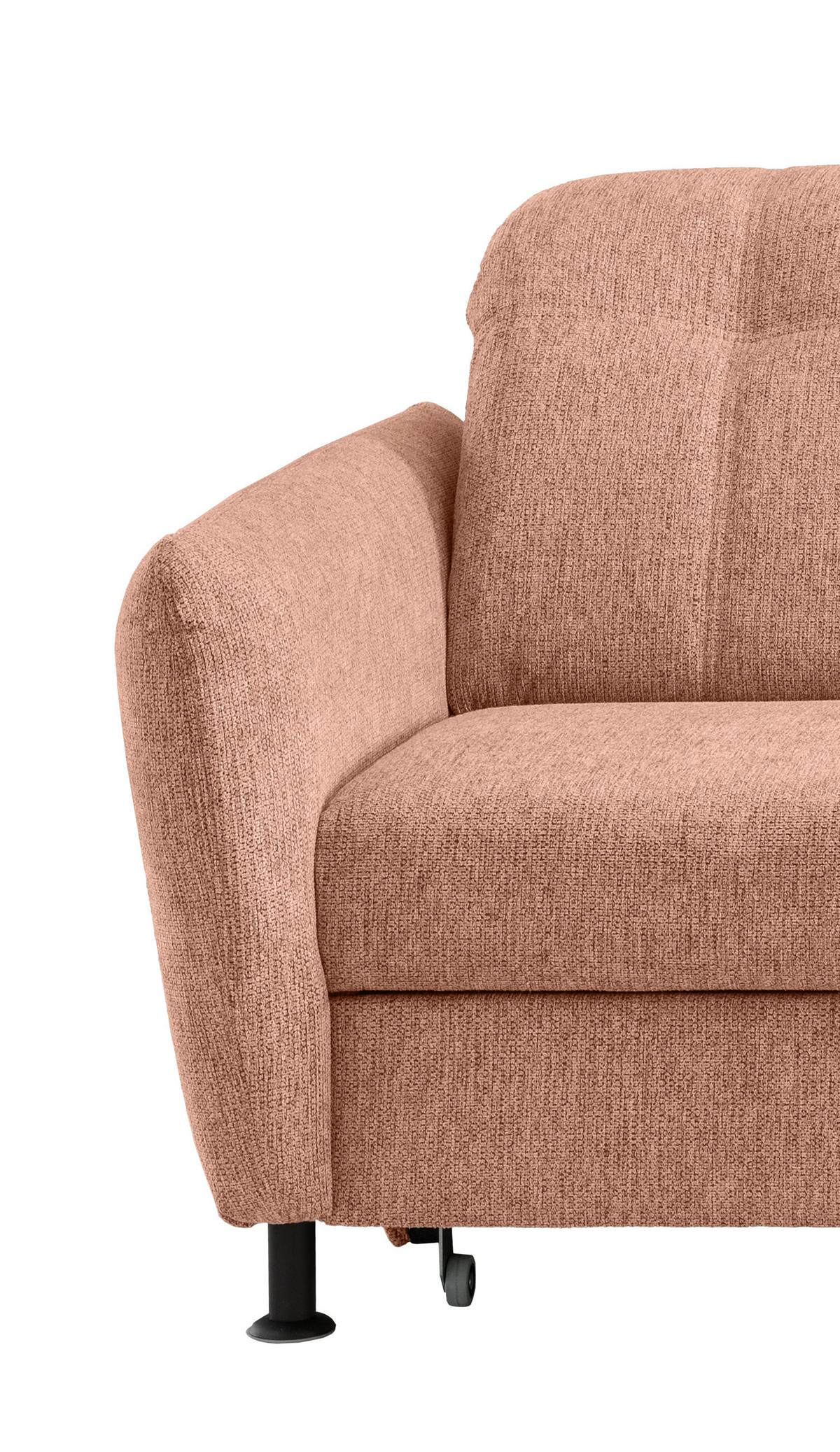 Ecksofa Minori Chenille Koralle, S: 267x184 cm - Koralle/Schwarz, MODERN, Textil (267/184cm) - Livetastic