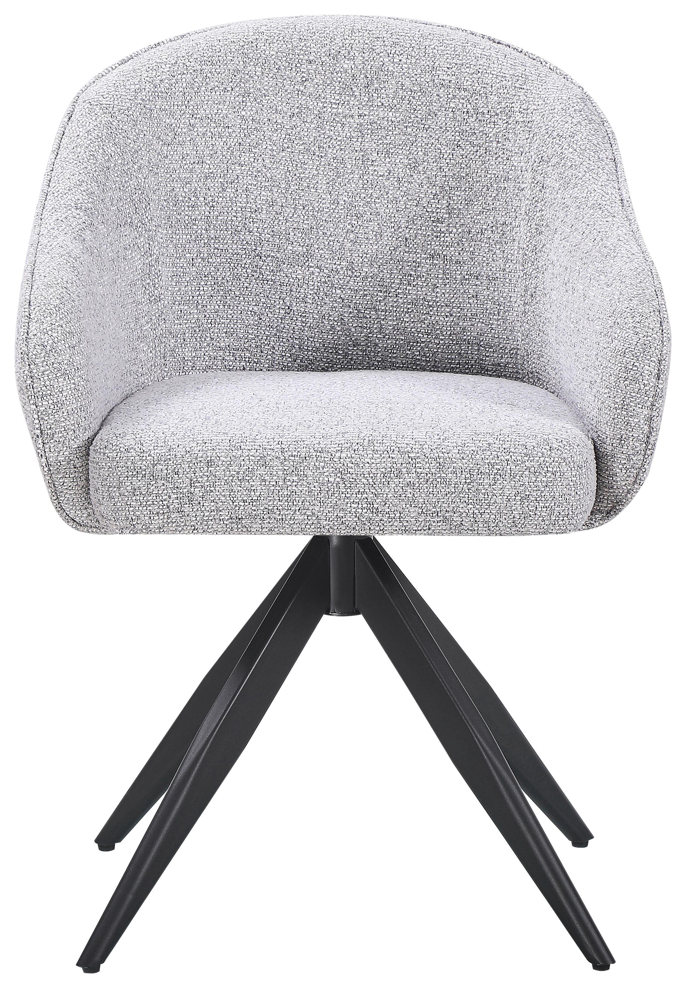 Armlehnstuhl Royal Beige/Grau B: 59 cm - Schwarz/Grau, MODERN, Textil/Metall (59/82/62cm) - Livetastic