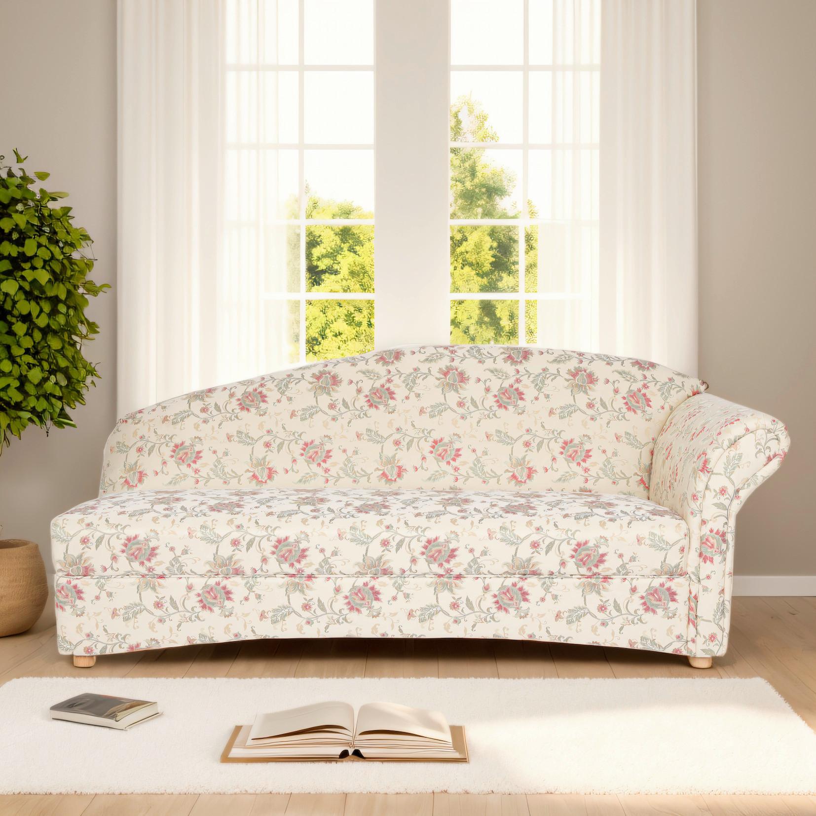 3-Sitzer Loretta ca.193x83x85 cm, Armlehne rechts - Hellbraun/Perlmutt, Basics, Holz/Textil (193/83/85cm)