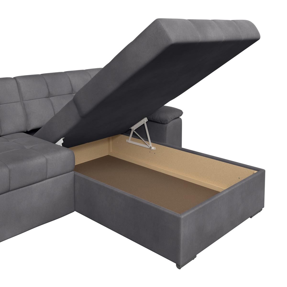 Ecksofa Bali grau, 257x167 cm - Grau, Trend, Textil (257/167cm) - Livetastic