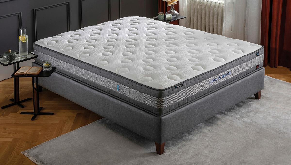 Taschenfederkernmatratze Grau/weiß, 90x200 Cm - Weiß/Grau, Basics, Textil (90/200cm) - Yatas