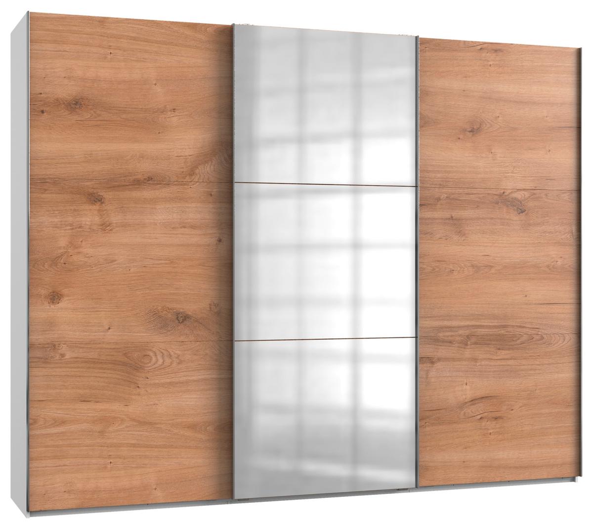 Schwebetürenschrank 300cm Level, Weiß/Eiche Dekor - Eichefarben/Weiß, MODERN, Holzwerkstoff (300/236/65cm) - MID.YOU