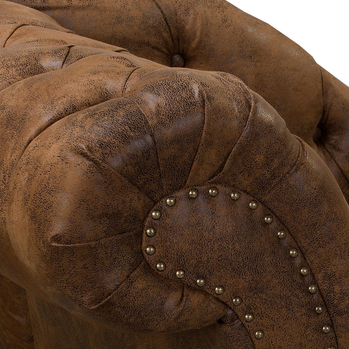 Récamiere Pako Braun B: 185cm - Braun, Design, Textil (185/93/75cm) - Livetastic