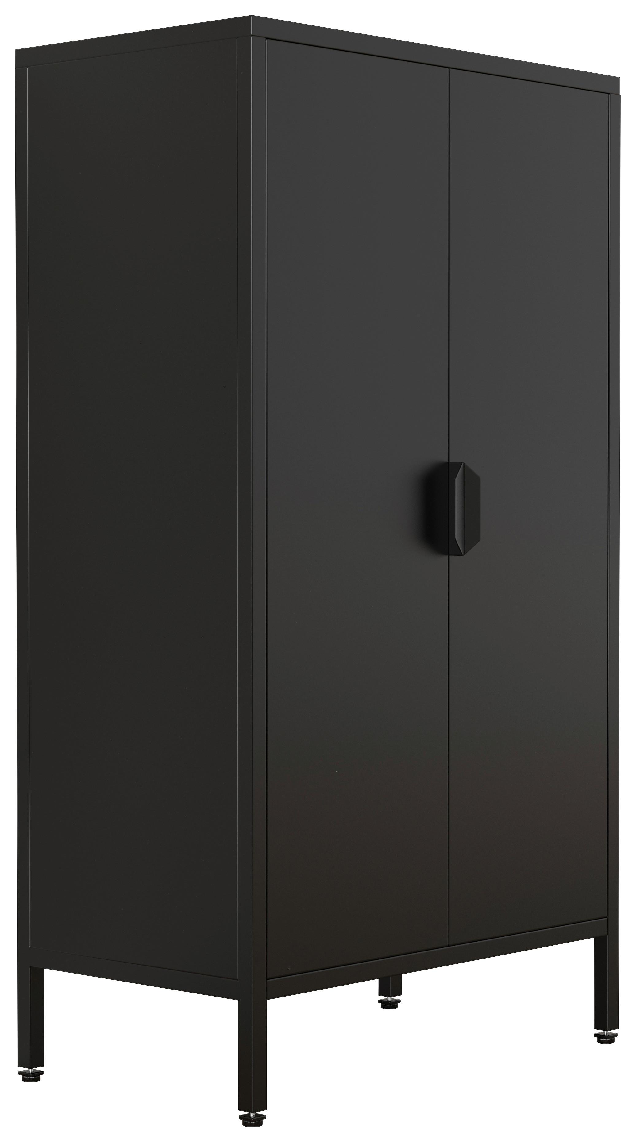 Highboard Flokas Schwarz B: 60 cm - Schwarz, Design, Metall (60/110/35cm) - MID.YOU