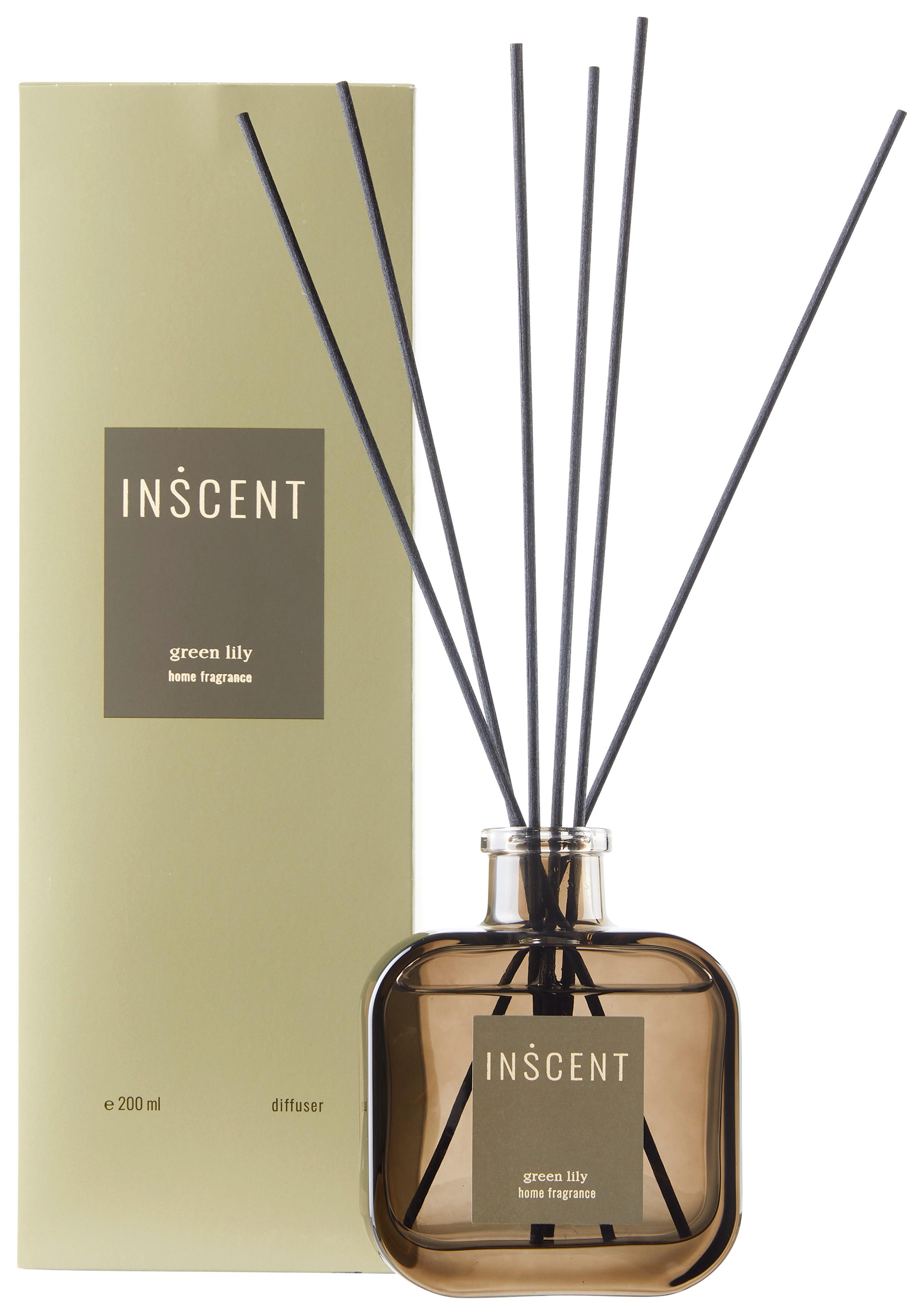 Vôňa do bytu Green Lily, 200ml - číra/tmavozelená, Design, sklo (200ml) - Inscent