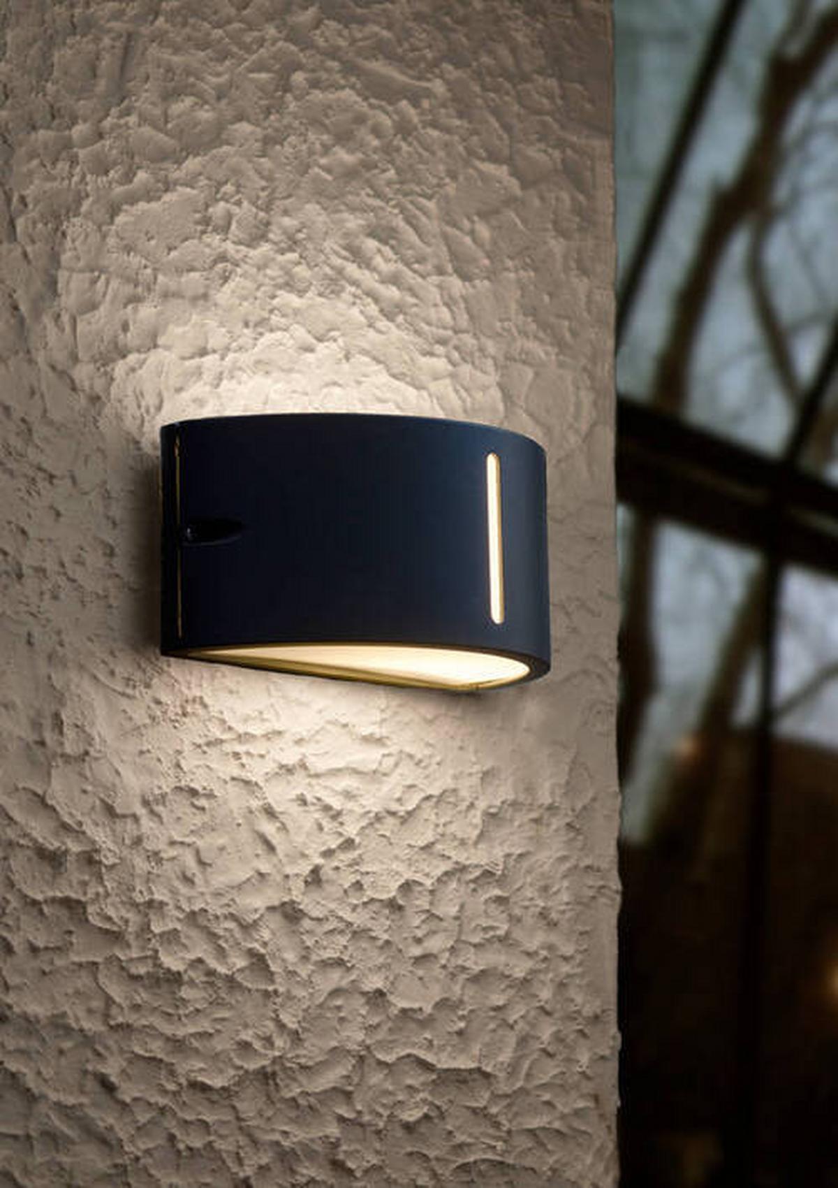Außenwandleuchte Bonn 60 W Kunststoff Wandmontage - Anthrazit/Weiß, Design, Kunststoff/Metall (13,5/25/12cm)