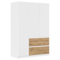 Drehtürenschrank Costa Weiß Eiche Artisan Dekor - Eiche Artisan/Weiß, MODERN, Holzwerkstoff (136/197/54cm) - Rauch Möbel