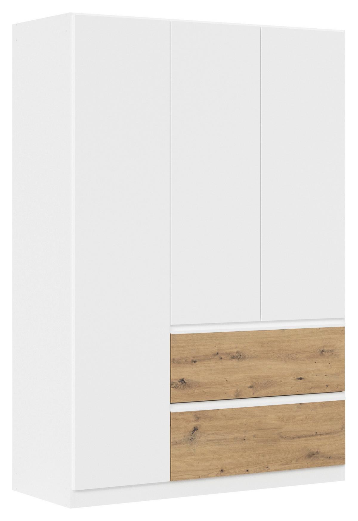 Drehtürenschrank Costa Weiß Eiche Artisan Dekor - Eiche Artisan/Weiß, MODERN, Holzwerkstoff (136/197/54cm) - Rauch Möbel