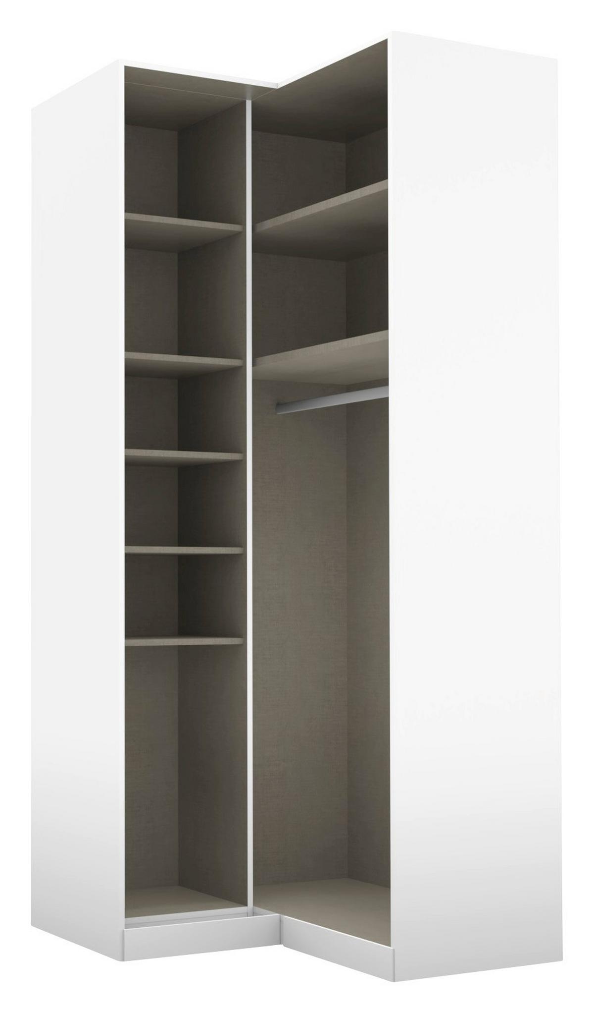 Eckkleiderschrank Alabama Weiß B: 100 Cm - Weiß, MODERN, Holzwerkstoff (100/229/102cm) - Rauch Möbel