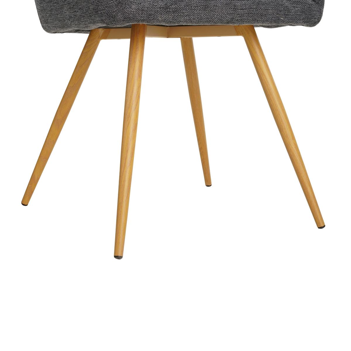 Armlehnstuhl Melinda Anthrazit - Anthrazit/Naturfarben, MODERN, Textil/Metall (56/81,5/63cm) - MID.YOU