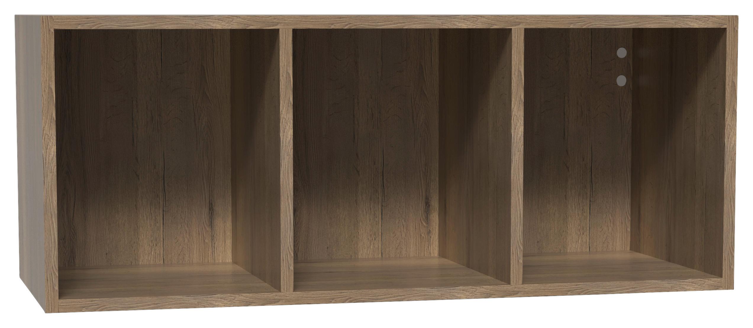 Wandregal Las Vegas Eiche Dunkel Dekor B: 90 cm - Eiche dunkel, MODERN, Holzwerkstoff (90/36/37cm) - Vertico