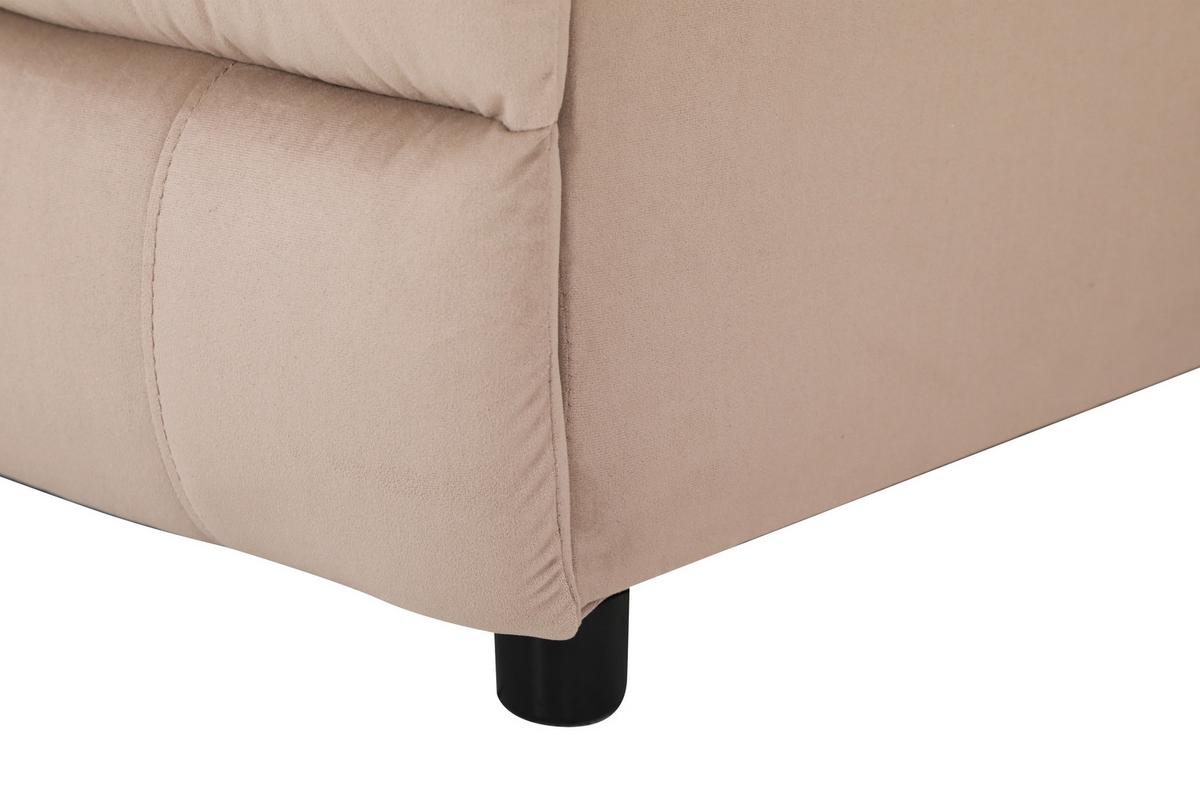Ecksofa Boston - Beige/Schwarz, Basics, Textil/Metall (216/159cm) - P & B