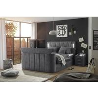 Boxspringbett Inkl. Topper 180x200 Cm Dallas - Anthrazit, MODERN, Holzwerkstoff/Textil (180/200cm) - MID.YOU
