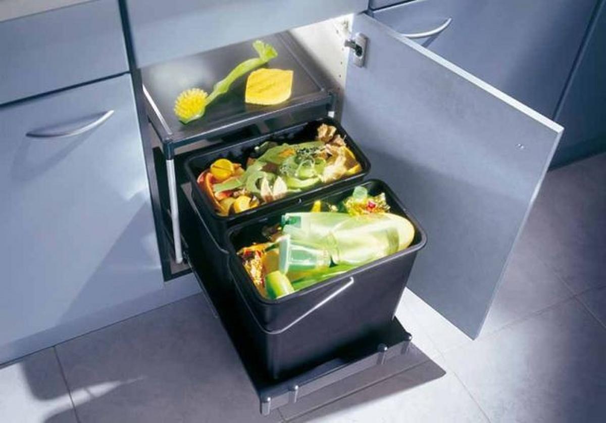 Szemetesvödör Blanco Select Botton Pro Aut. - sötétszürke, műanyag (41,2/35/40cm)