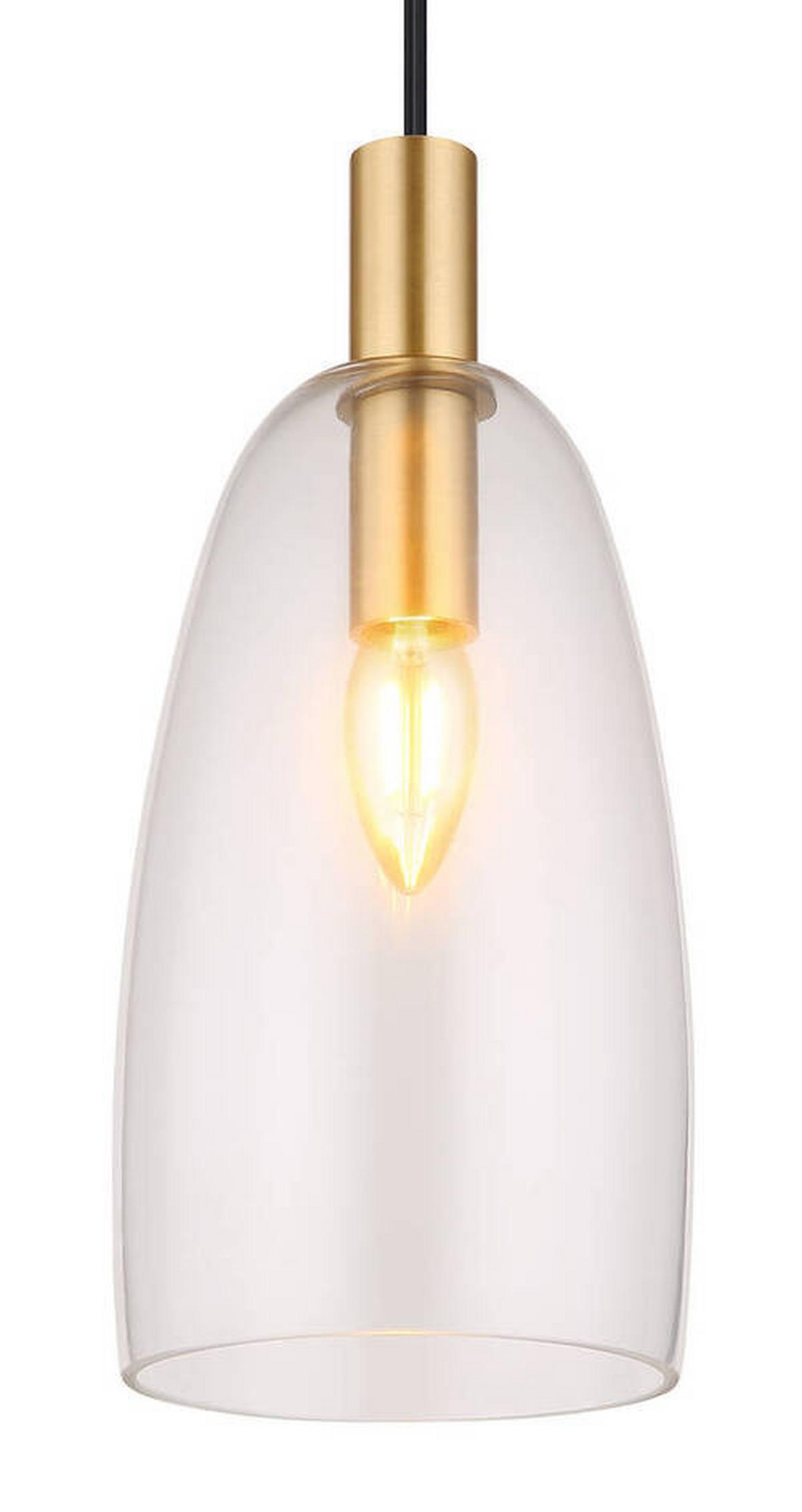 Hängeleuchte 15789h2m Höhenverstellbar - Messingfarben, KONVENTIONELL, Glas/Metall (14/120cm) - Globo