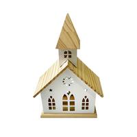 Dekohaus Lola - Braun/Weiß, KONVENTIONELL, Holz/Metall (13,5/7,5/21cm) - Luca Bessoni