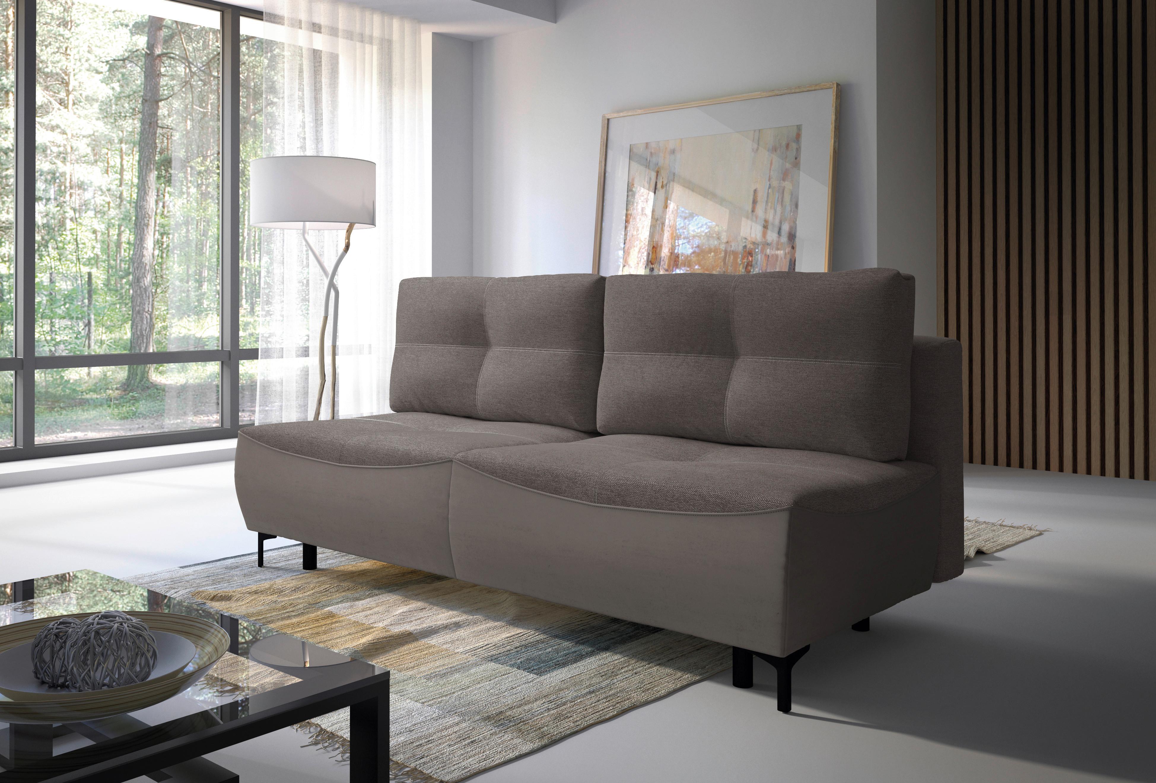 2-sitzer-sofa Mit Schlaffunktion Wendy B: 197 Cm - Dunkelbraun/Schwarz, Design, Textil (197/94/96cm) - MID.YOU