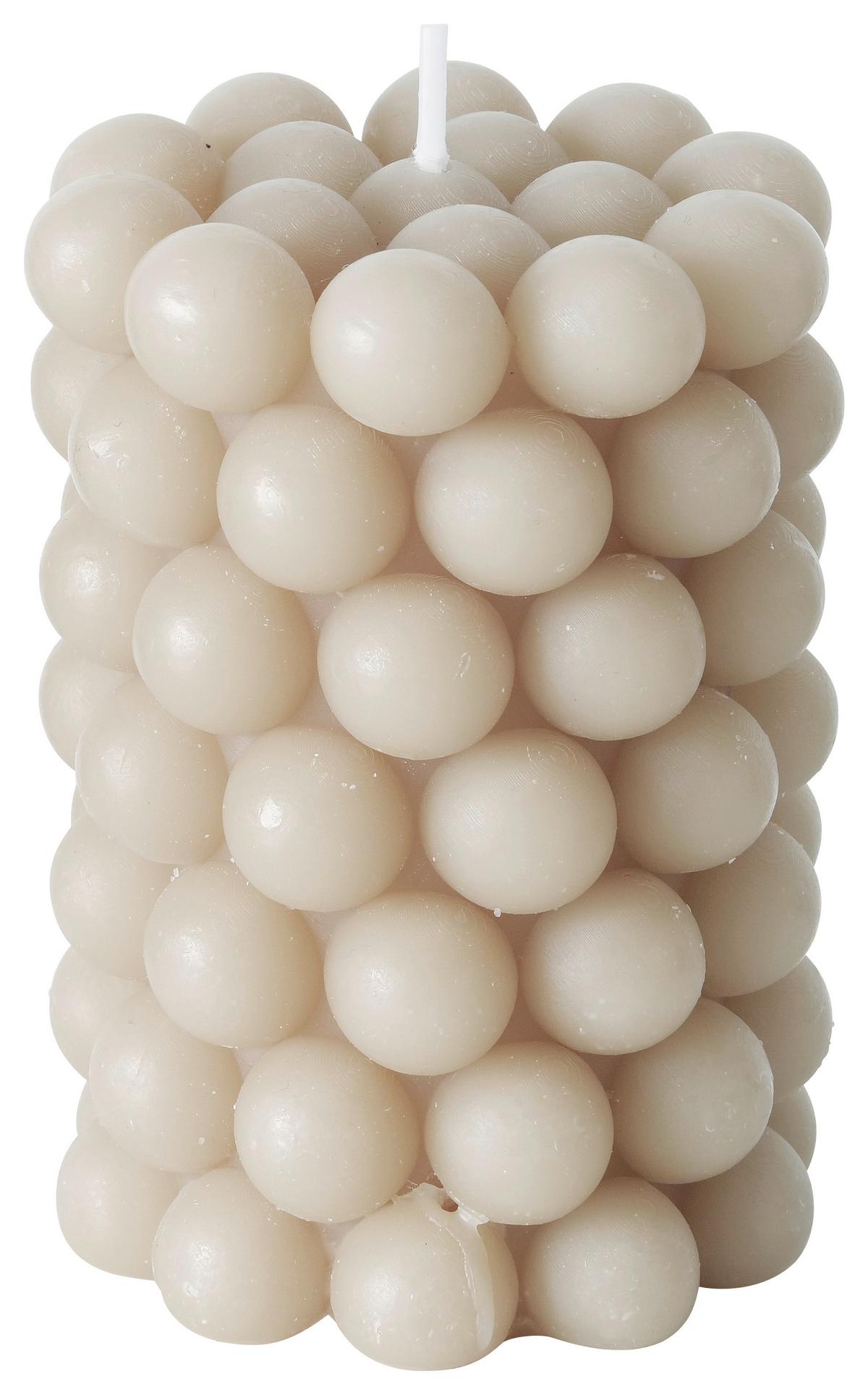 VALCOVÁ SVIEČKA PEARLS II - sivá, Modern, parafín/prírodné materiály (7/10cm) - Modern Living
