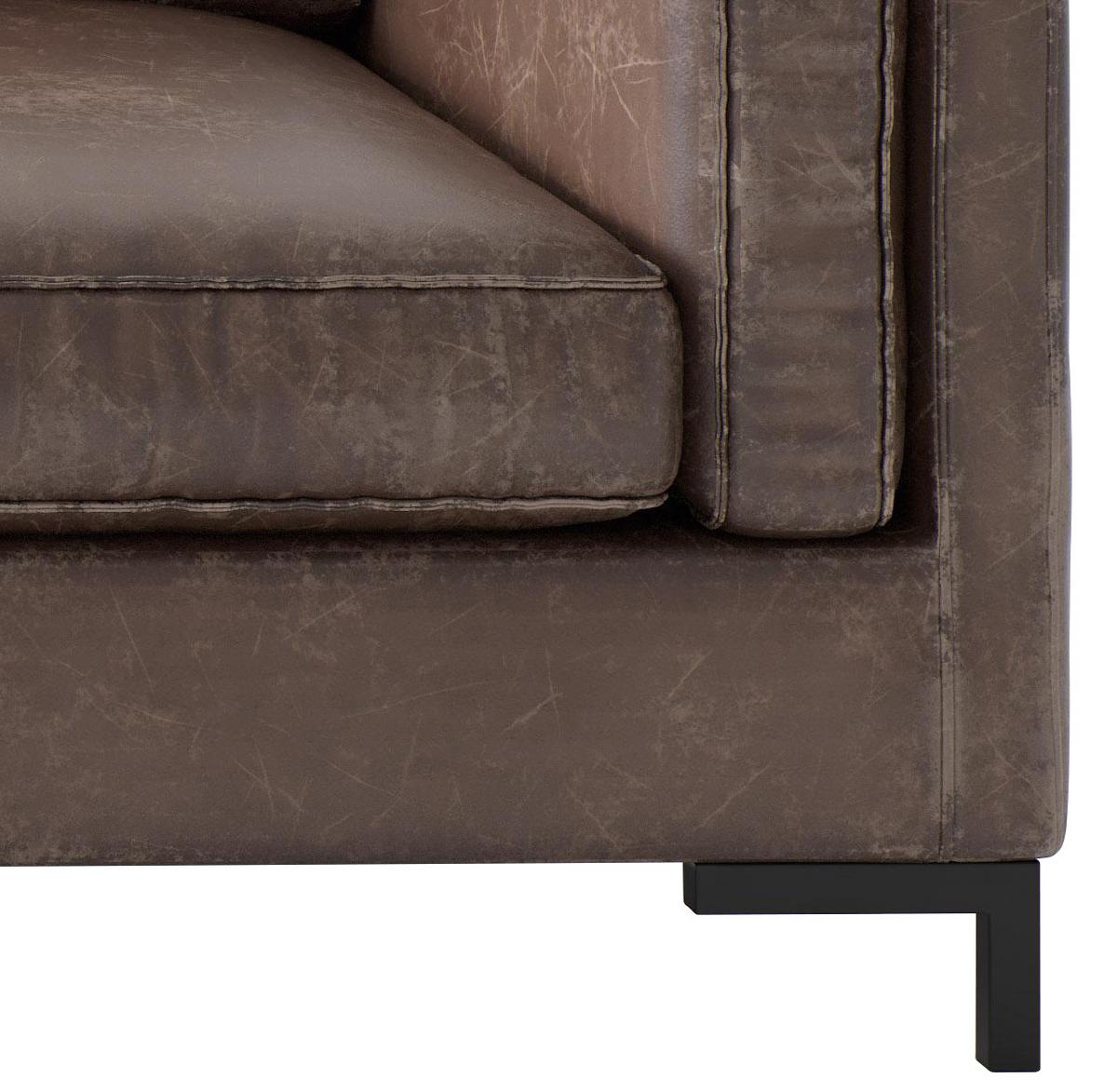Ecksofa Packo Braun S: 160x265 cm - Schwarz/Braun, Design, Textil (160/265cm) - Livetastic