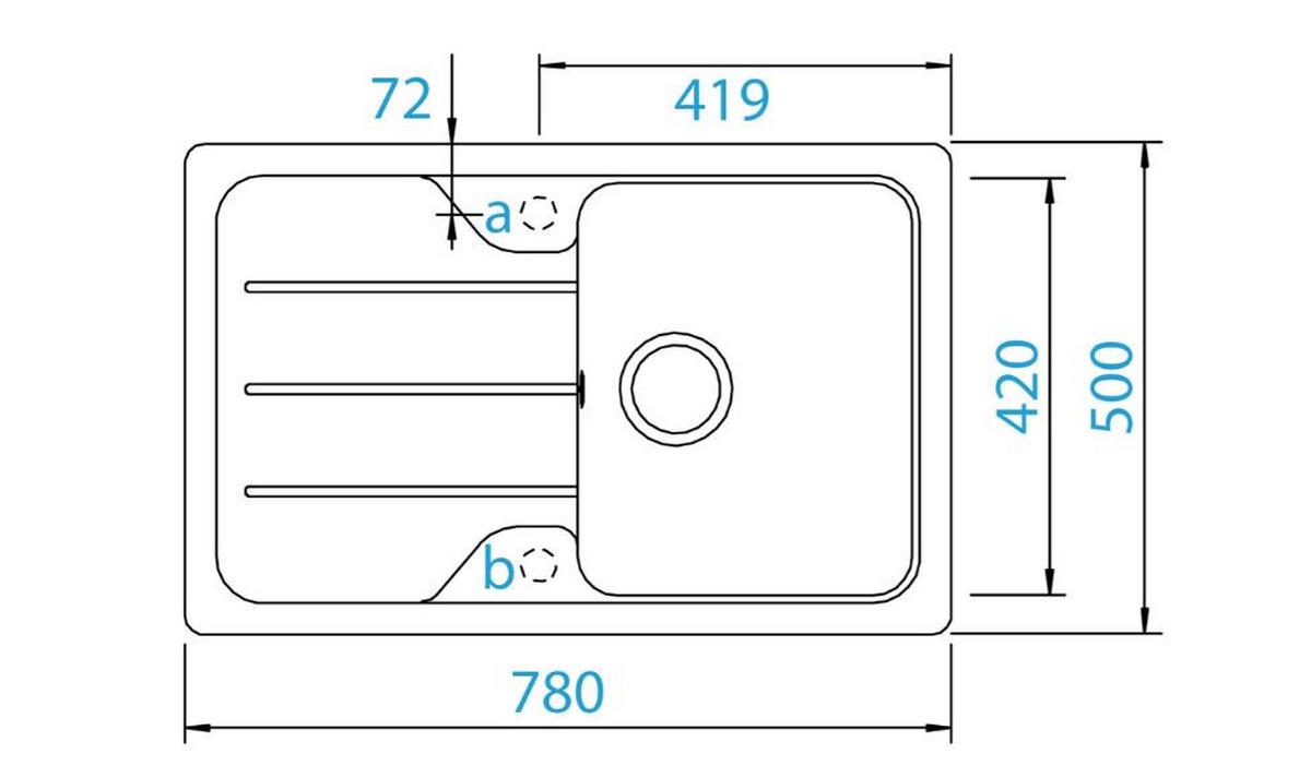 Granitový dřez Teka Simpla 45 S TG - béžová, kámen (78/50/20cm) - Teka