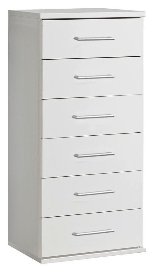 Komoda OSAKA šířka 46cm - bílá/barvy hliníku, Konvenční, kompozitní dřevo/plast (46/103/40cm) - MID.YOU