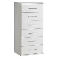 Komoda OSAKA šířka 46cm - bílá/barvy hliníku, Konvenční, kompozitní dřevo/plast (46/103/40cm) - MID.YOU