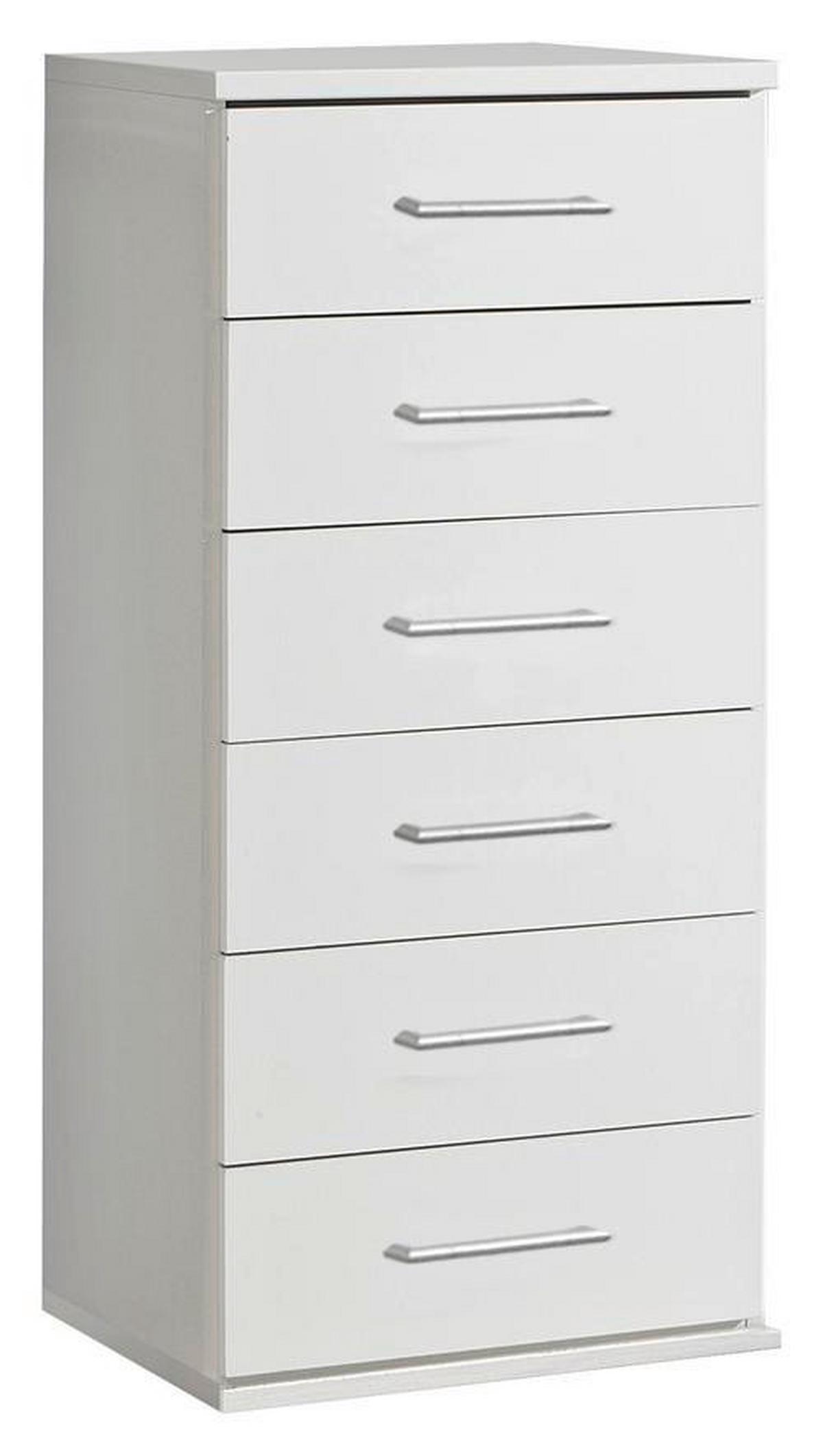 Komoda OSAKA šířka 46cm - bílá/barvy hliníku, Konvenční, kompozitní dřevo/plast (46/103/40cm) - MID.YOU