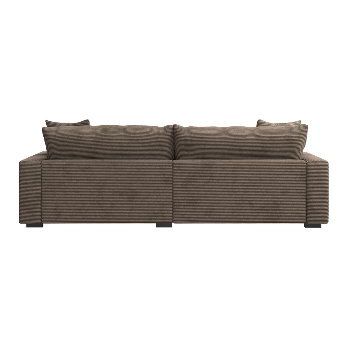 Ecksofa Pelle m. Kissen hellbraun Cord 265x180cm - Hellbraun/Schwarz, MODERN, Textil (265/180cm)