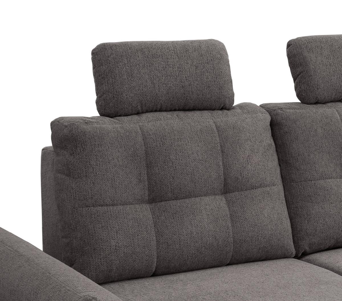 Ecksofa Brizzini Graubraun S: 250-280/176 cm - Graubraun/Hellgrau, MODERN, Holz/Textil (250-280/176cm) - Livetastic