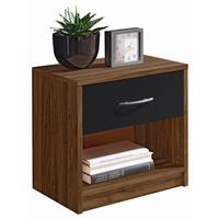 Nachtkästchen Nuss Dekor H: 41 Cm Base - Nussbaumfarben/Schwarz, Basics (39/41/28cm) - P & B