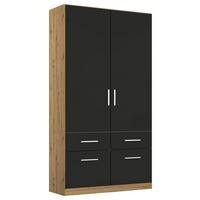Drehtürenschrank Berlin Eiche Artisan/Grau B: 91 cm - Eiche Artisan/Grau, MODERN, Holzwerkstoff (91/210/54cm) - Rauch Möbel