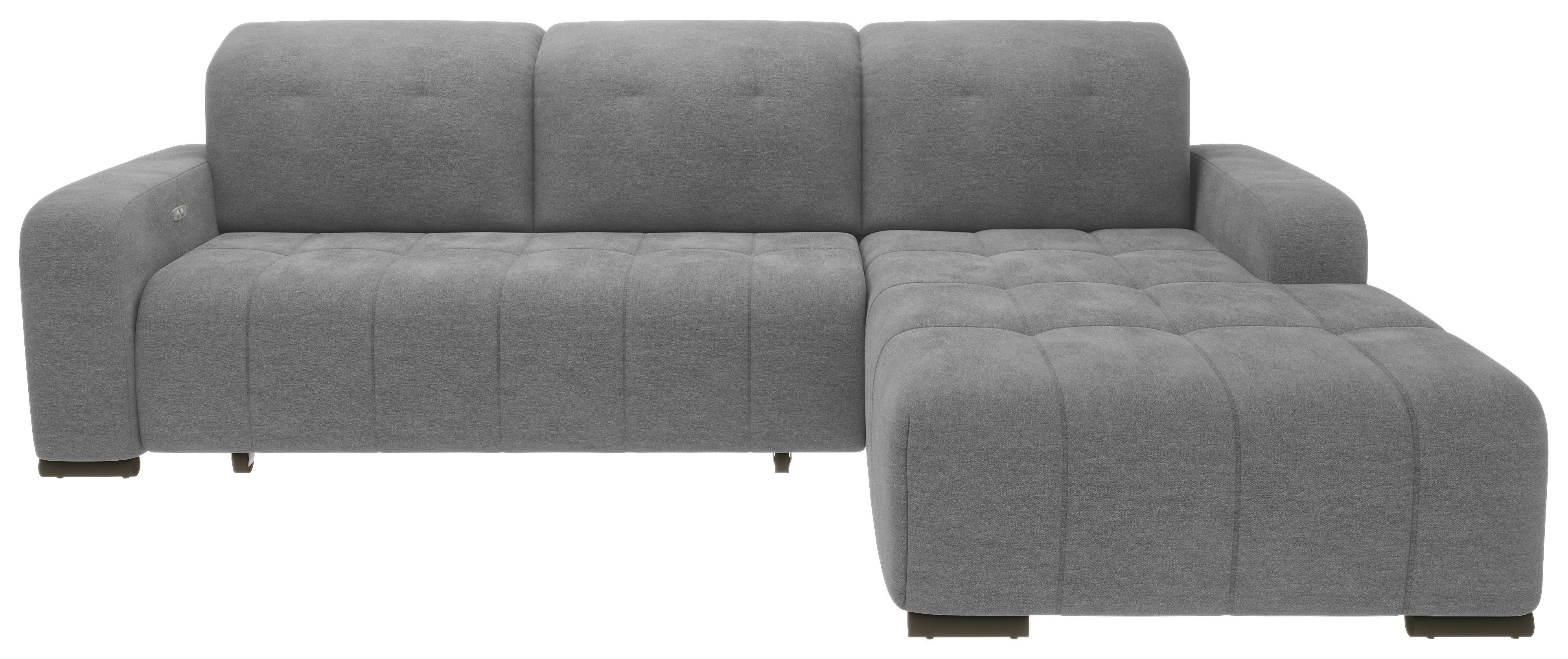 Ecksofa Vicari Dunkelgrau S: 185x292cm - Dunkelgrau/Schwarz, MODERN, Textil (185/292cm) - Livetastic