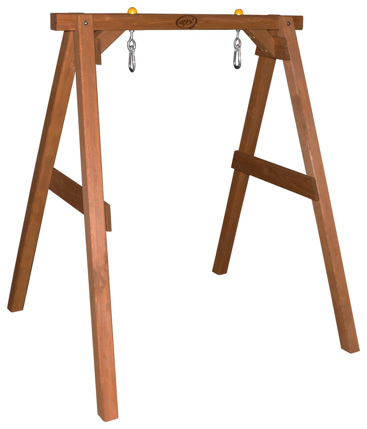 Schaukel A030.301.10 - Braun/Weiß, KONVENTIONELL, Holz/Kunststoff (120/134/103cm) - Ambia Garden