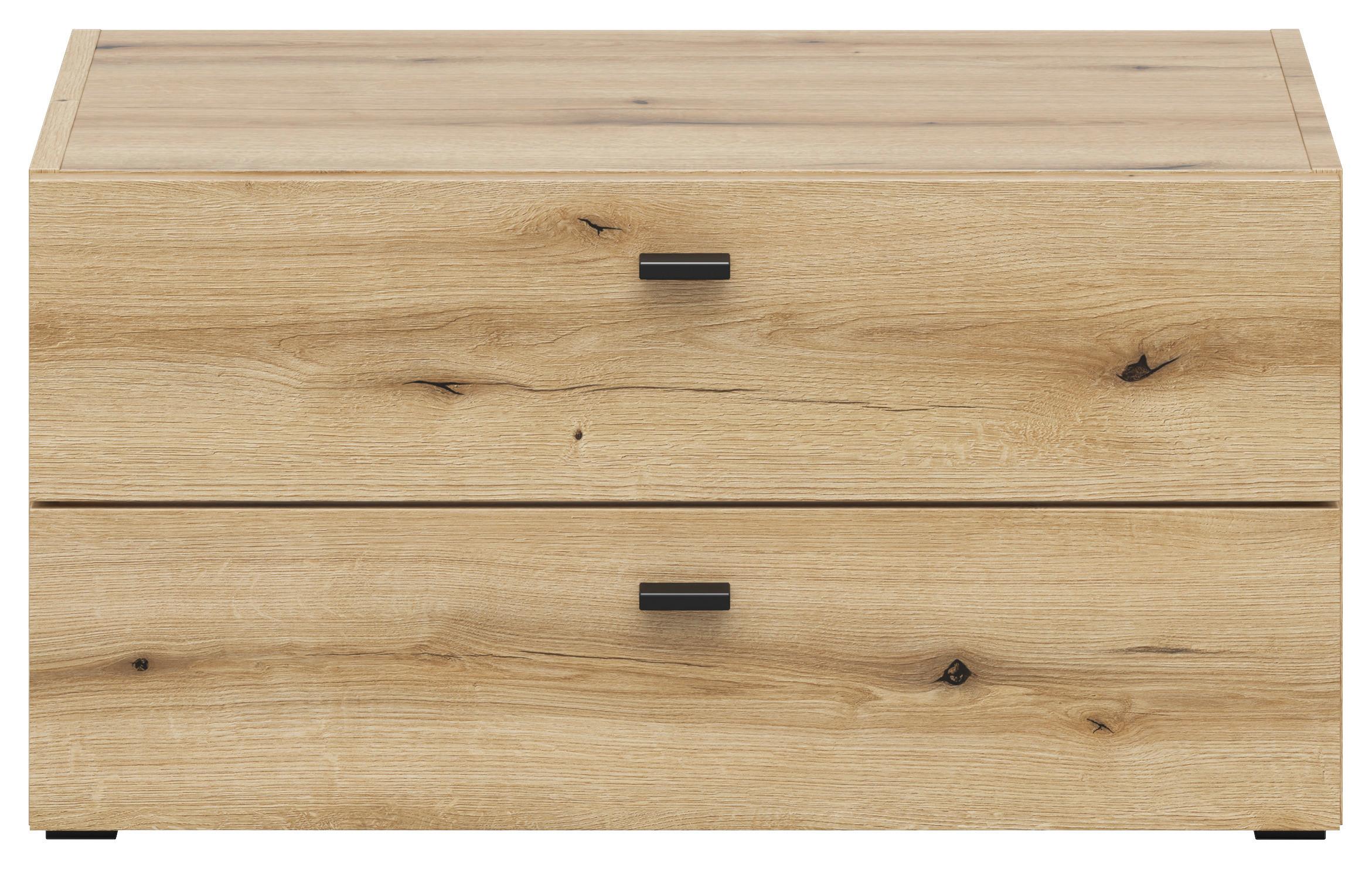 Wohnwand Sixty-four Anthrazit/eichefarben - Eichefarben/Anthrazit, Trend, Holzwerkstoff (320/160/35cm)