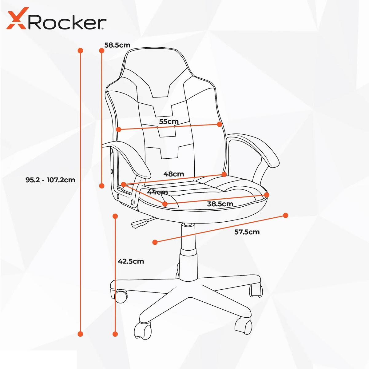 Gamingstuhl Saturn - Goldfarben/Schwarz, MODERN, Textil (57,5/107,5/44cm) - X Rocker