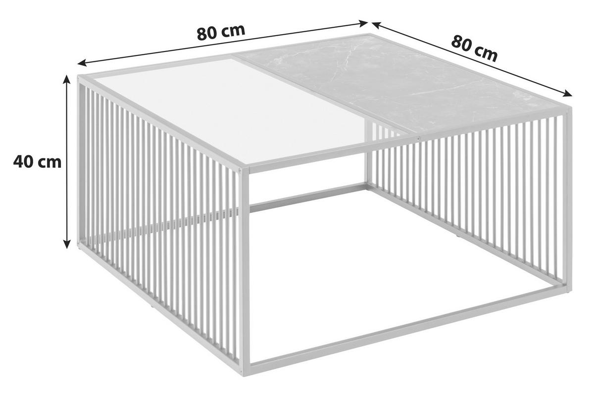 Dohányzóasztal Strington 80/80cm - fekete, Trend, faalapú anyag/Üveg (80/80/40cm) - MID.YOU