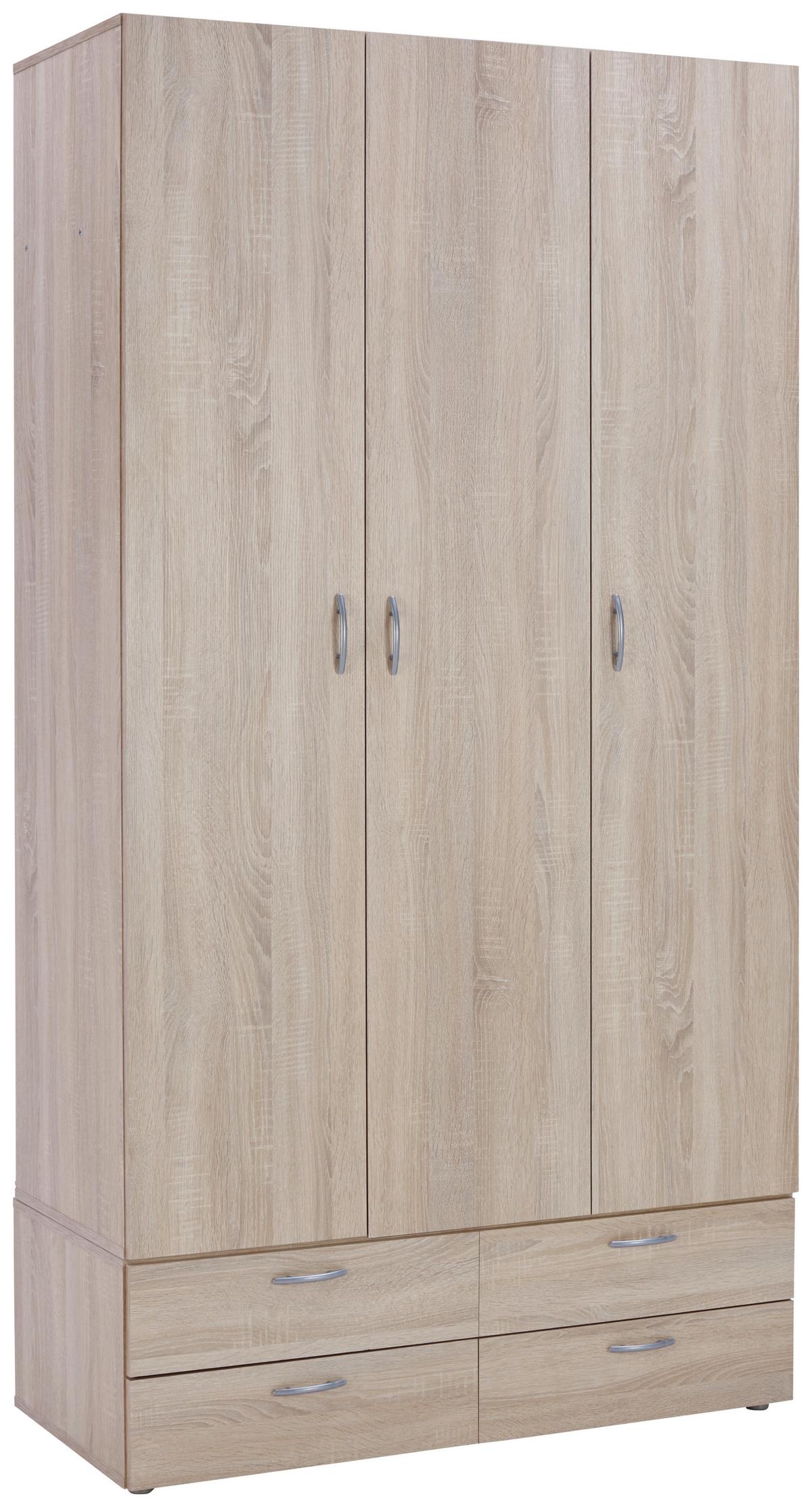 Schubladenboxe Basic Sonoma Eiche Dekor 4 Laden - Sonoma Eiche, KONVENTIONELL, Holzwerkstoff (110,7/35/51,9cm)