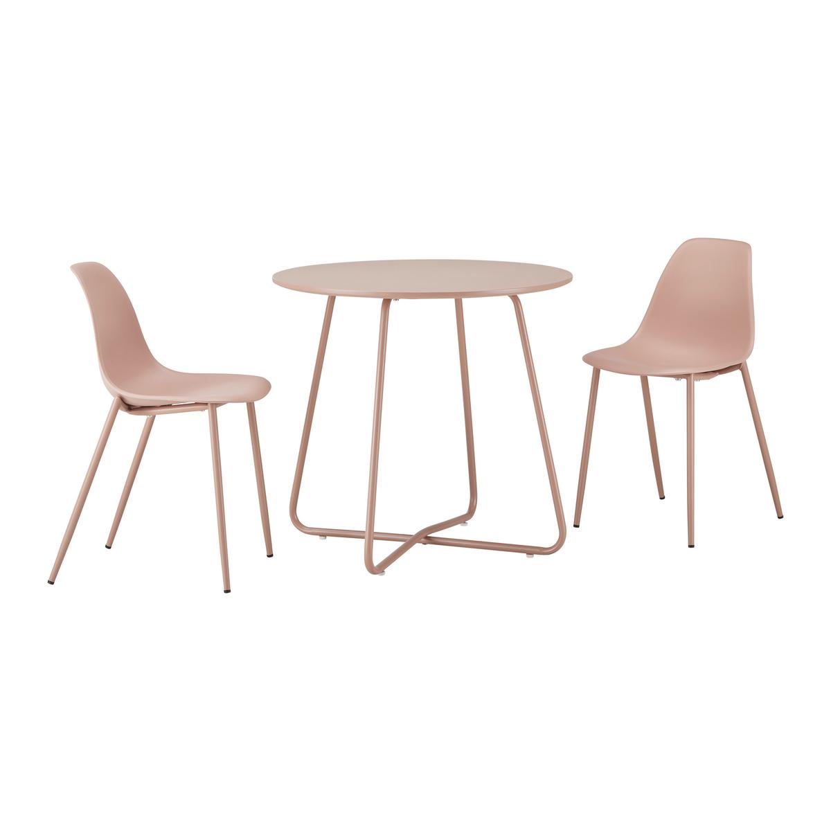 Dětská sedací souprava CASEY růžová - růžová, Moderní, kov/plast (60/56/60cm) - Bessagi Kids