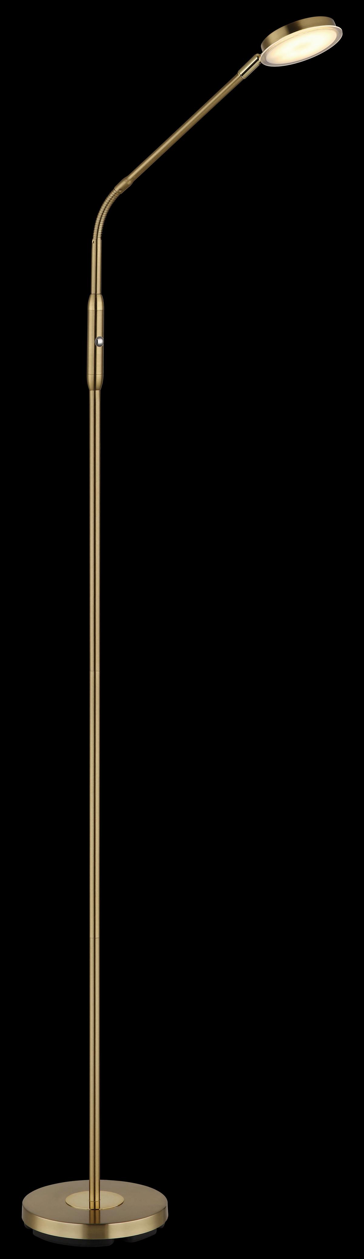 Led-stehleuchte Touchdimmer - Klar/Messingfarben, Design, Kunststoff/Metall (52/20/173cm) - Globo