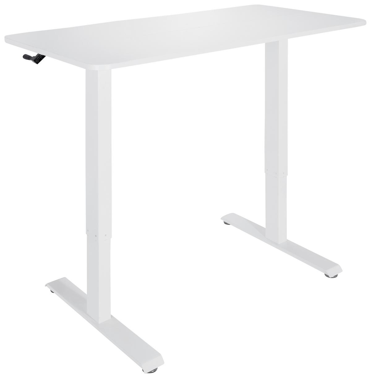 Schreibtisch Stand Cr Weiß - Weiß, MODERN, Holzwerkstoff/Metall (120/74/60cm) - MID.YOU