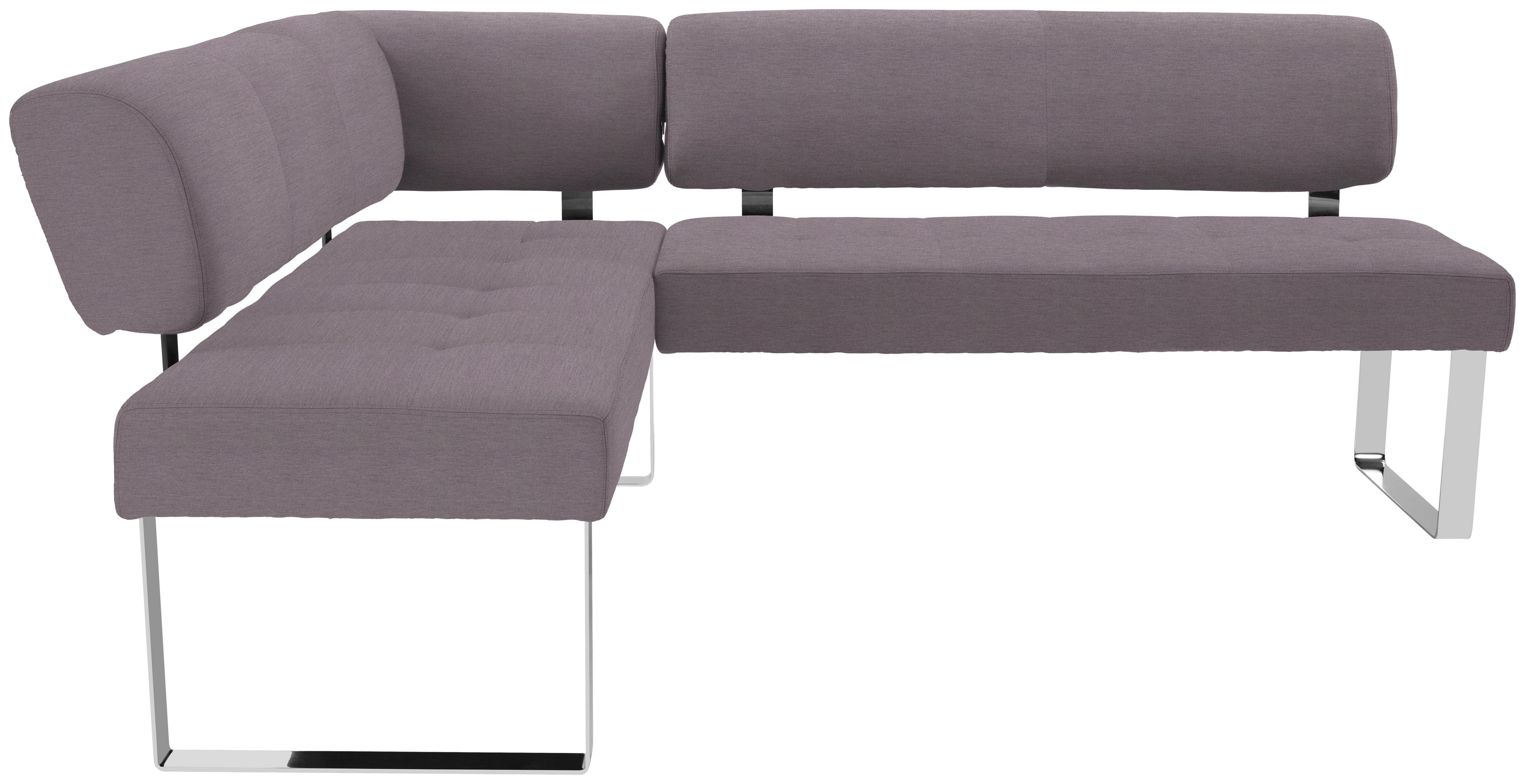 Eckbank Cres - Chromfarben/Grau, MODERN, Holz/Textil (177/216cm)