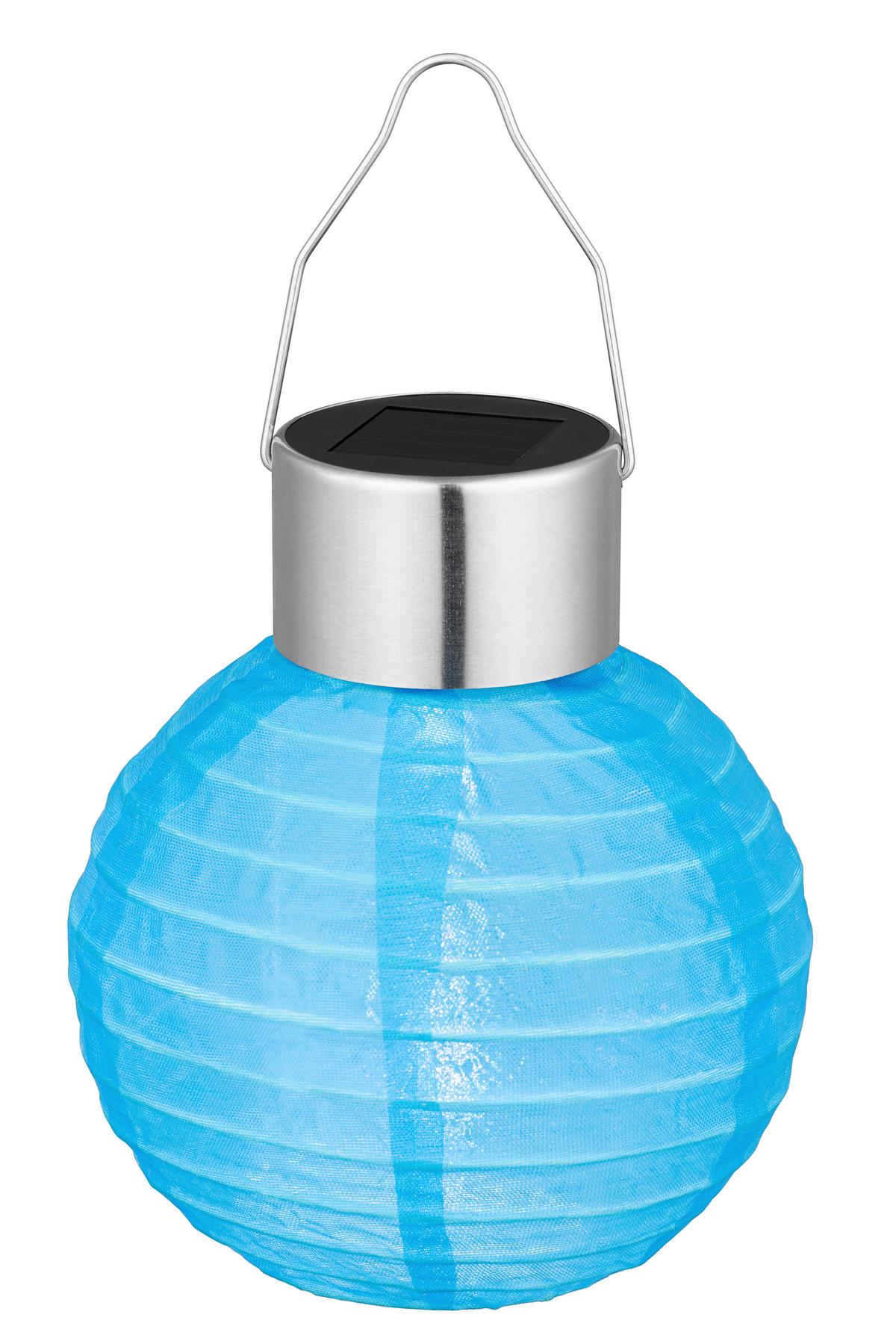 Solarleuchte Kira - Blau/Rot, Basics, Kunststoff/Textil (10/12cm) - Homezone