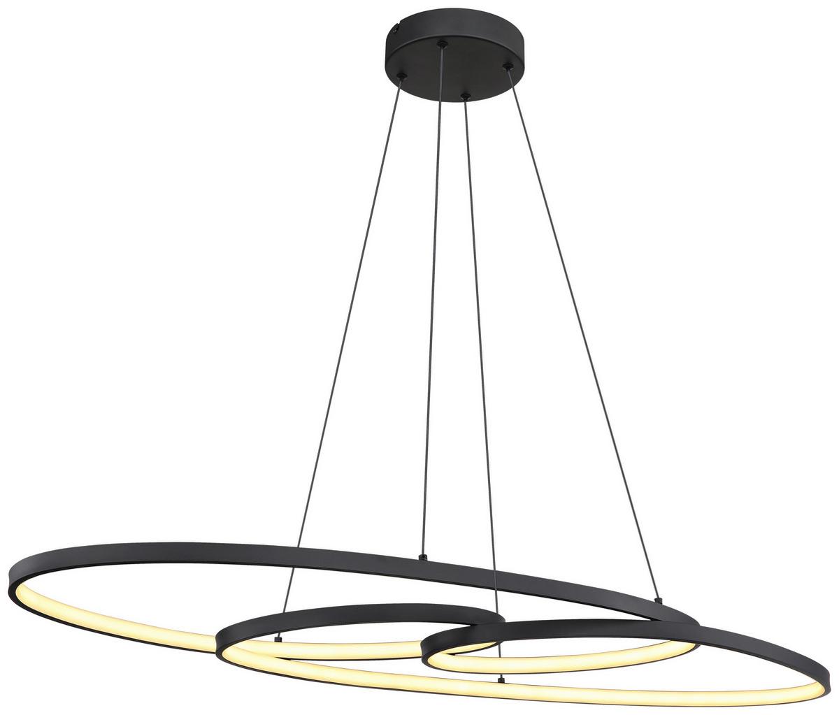 ZÁVESNÉ LED SVIETIDLO ITI - čierna/opálová, Modern, kov/plast (20/36/100cm) - Mömax